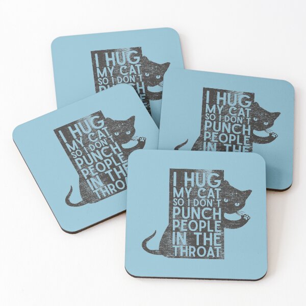 Item preview, I Hug My Cat So I Don't Punch People In The Throat Funny Cat Lover Gift designed and sold by alenaz.