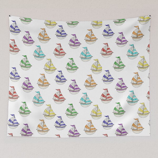 Item preview, Sailing Boats, White Background designed and sold by Theodora Gould.