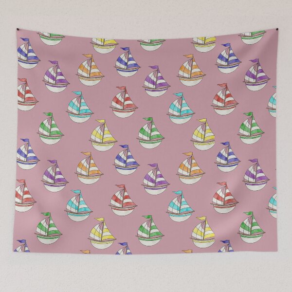 Item preview, Sailing Boats, Pink Background designed and sold by Theodora Gould.