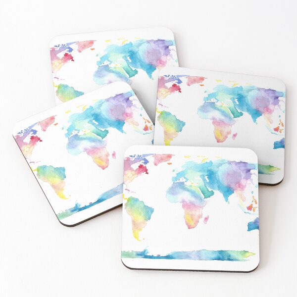 Item preview, The Places We'll Go - Watercolor World Map designed and sold by Tangerine-Tane.