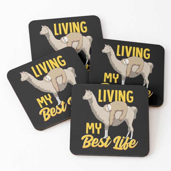 Artikelvorschau, Faultier & Lama Leben mein bestes Leben Sleepy Lazy Nap entworfen und verkauft von perfectpresents.