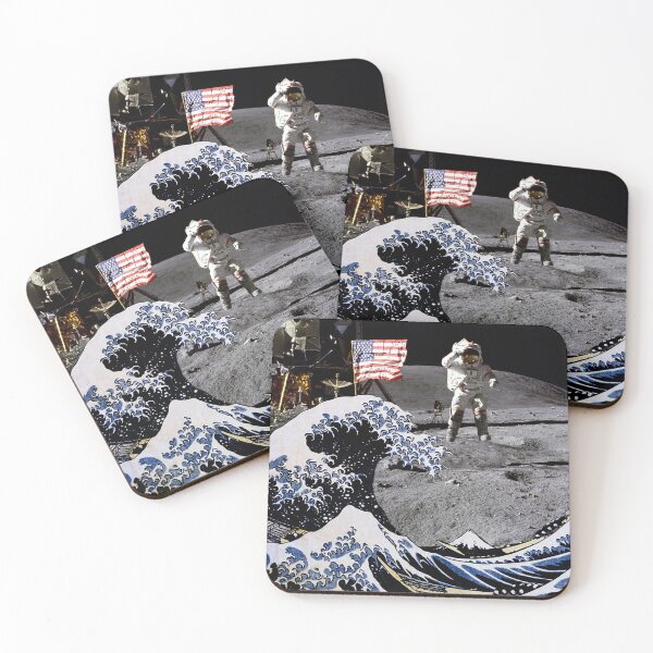 Item preview, Kanagawa Wave In The Moon Landing designed and sold by PrinceCo.