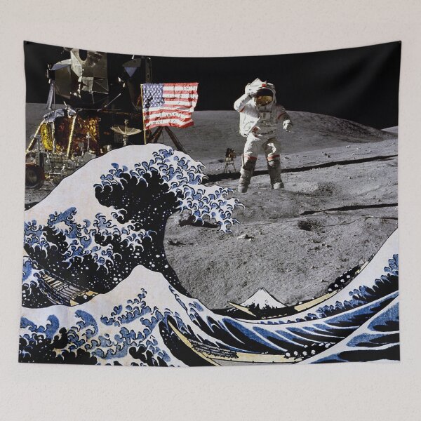 Item preview, Kanagawa Wave In The Moon Landing designed and sold by PrinceCo.