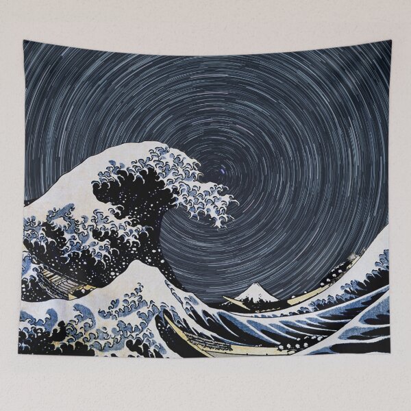 Item preview, Kanagawa wave in a starry night designed and sold by PrinceCo.