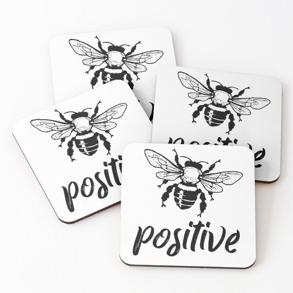 Item preview, Bee positive typography text art quote by Word Fandom - wordfandom designed and sold by Kerry Pritchard.
