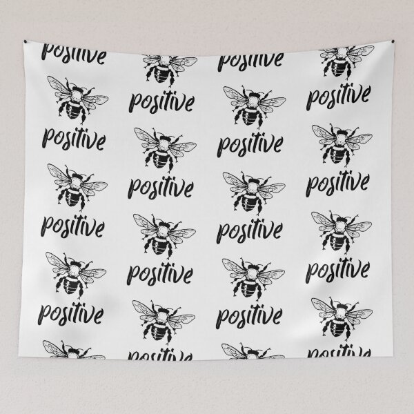 Item preview, Bee positive typography text art quote by Word Fandom - wordfandom designed and sold by Kerry Pritchard.