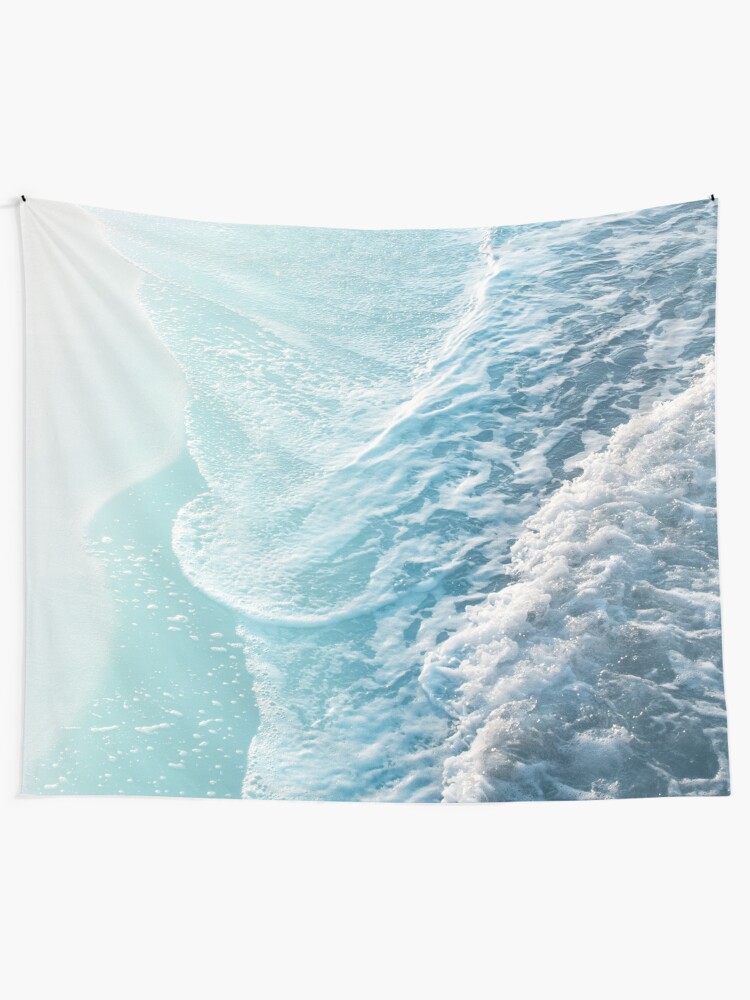 Alternate view of Soft Turquoise Ocean Dream Waves #1 #water #decor #art Tapestry