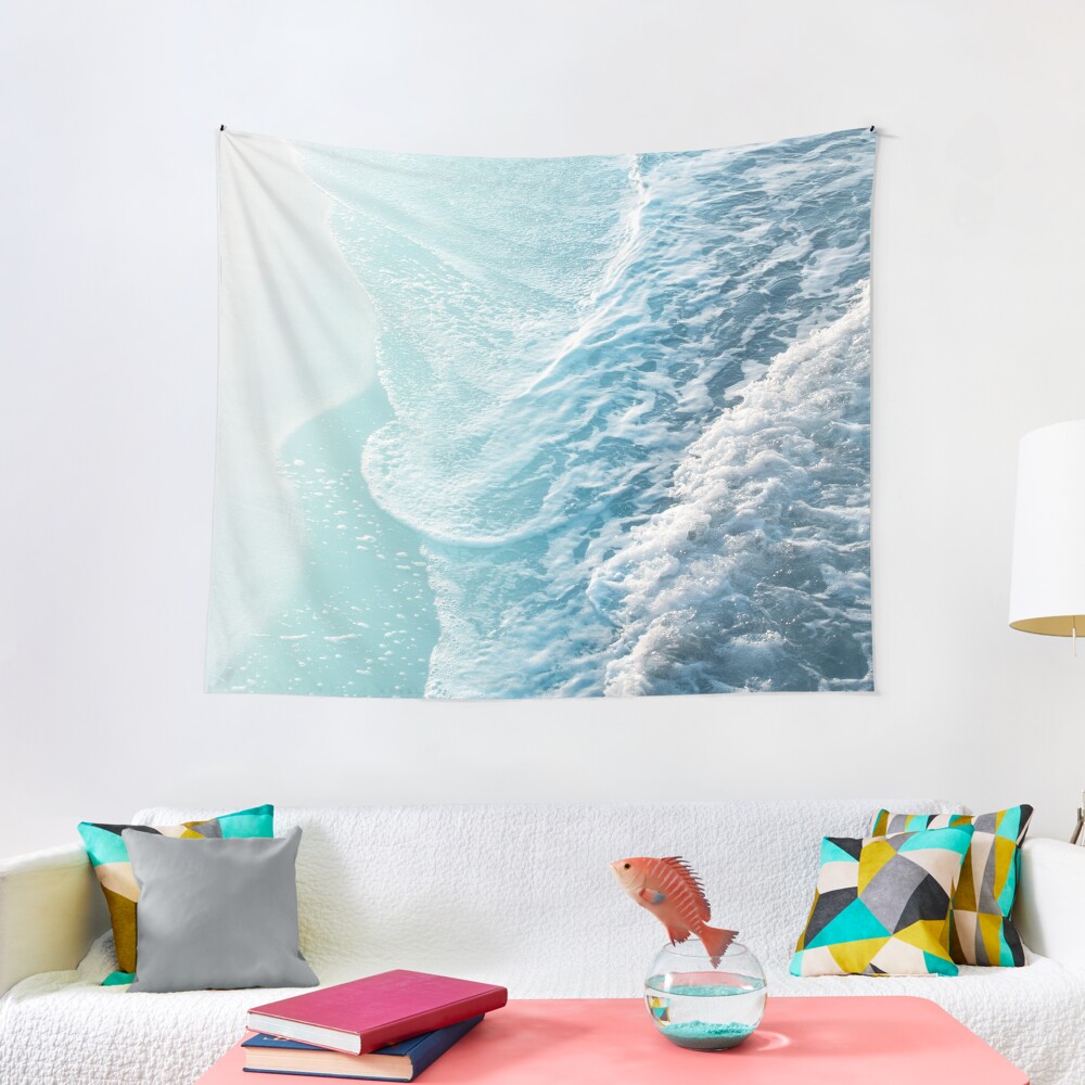 Soft Turquoise Ocean Dream Waves #1 #water #decor #art Tapestry