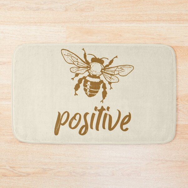Item preview, Bee positive typography text art quote by Word Fandom - wordfandom designed and sold by Kerry Pritchard.