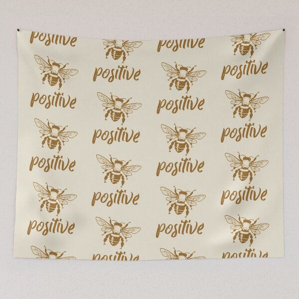 Item preview, Bee positive typography text art quote by Word Fandom - wordfandom designed and sold by Kerry Pritchard.