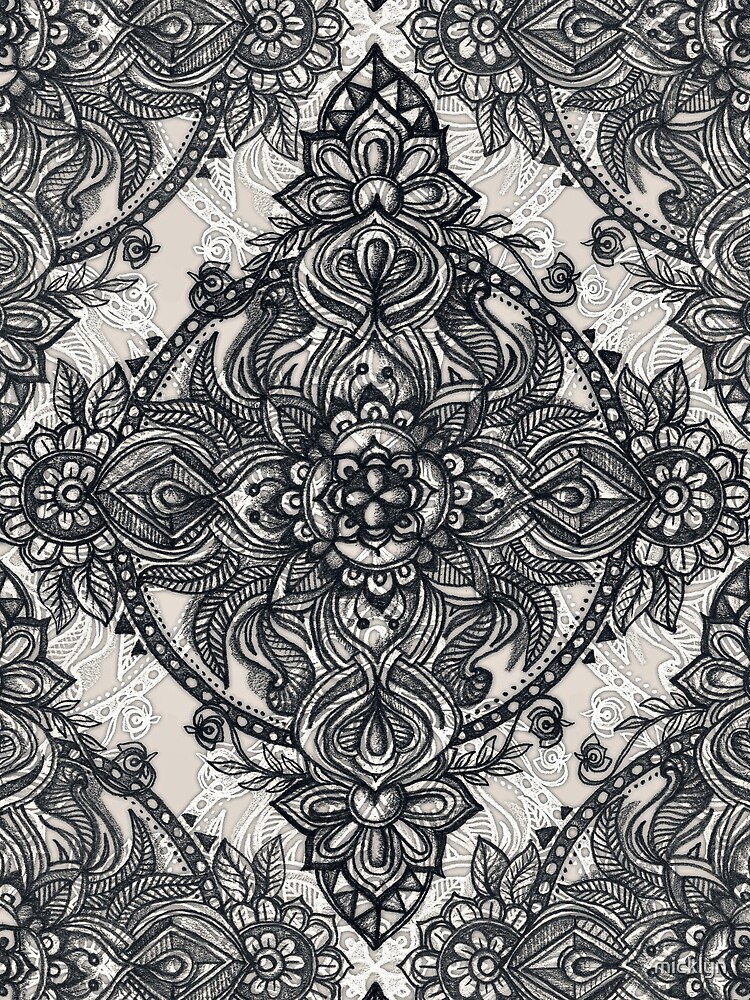 Charcoal Lace Pencil Doodle by micklyn