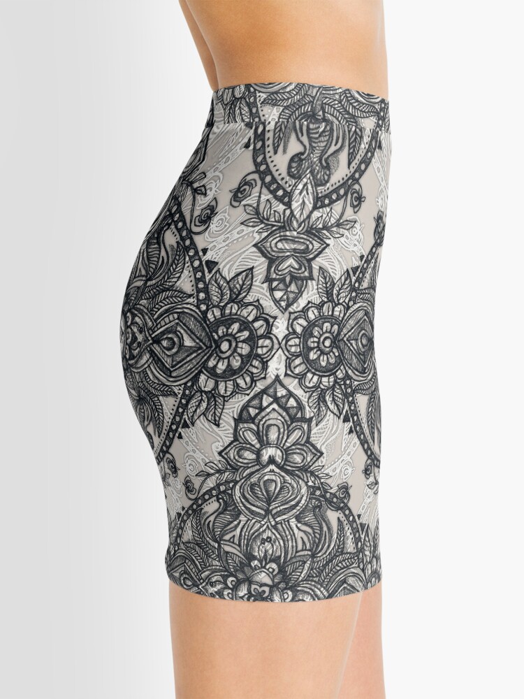 Alternate view of Charcoal Lace Pencil Doodle Mini Skirt