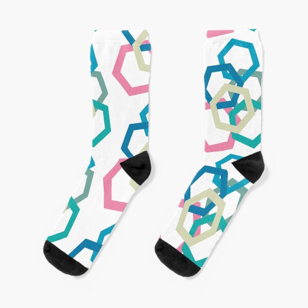 Cold Paper Colorful Hex Portrait Socks