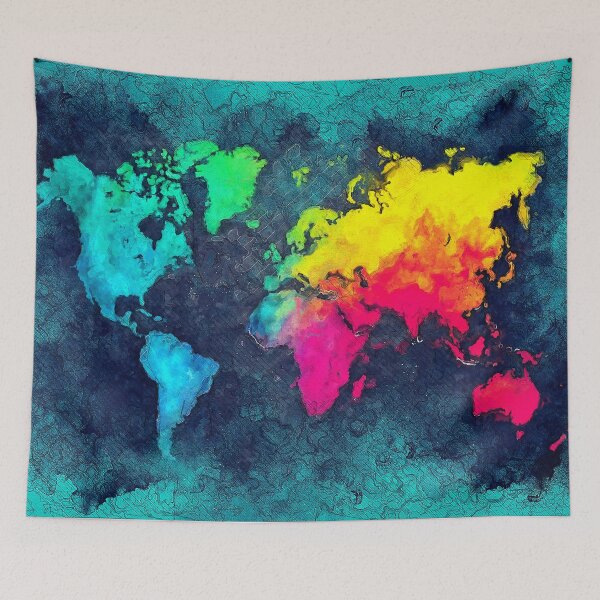 Item preview, world map colors #map #world designed and sold by JBJart.