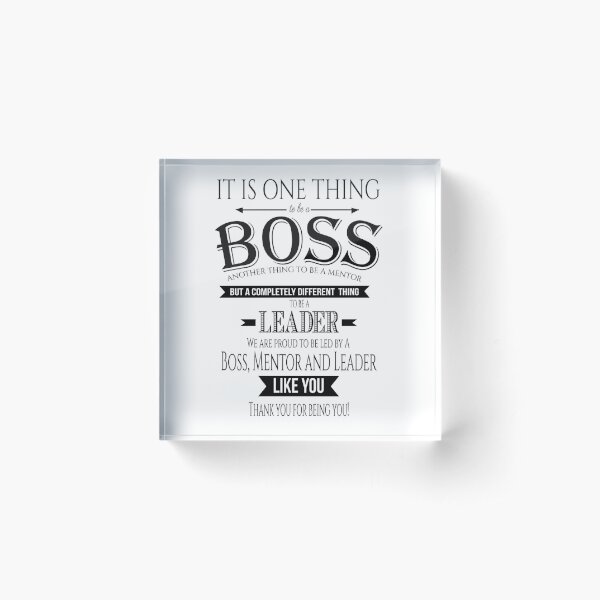 Boss Gifts Acrylic Boss Day Gifts for Men Women Office Gifts for Boss  Leader Going Away Gift for Boss Appreciation Plaque Funny Work Gifts  Acrylic