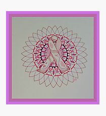 Breast Cancer Ribbon Mandala Photographic Print