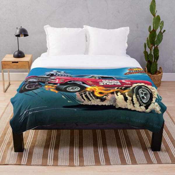 Hot wheels Convention Pink Candy Striper 55 Gasser Blown Chevy Poster Print Throw Blanket
