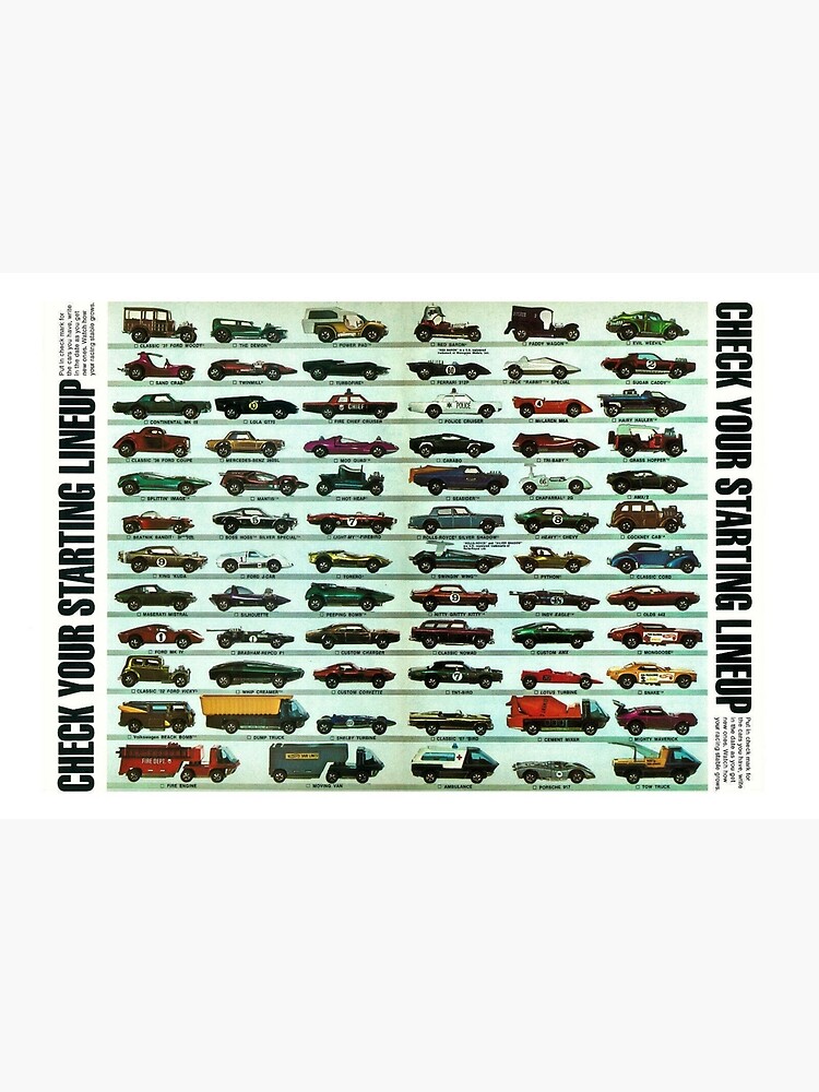 Discover Vintage 1970 Hot Wheels Redline Poster Print Premium Matte Vertical Poster