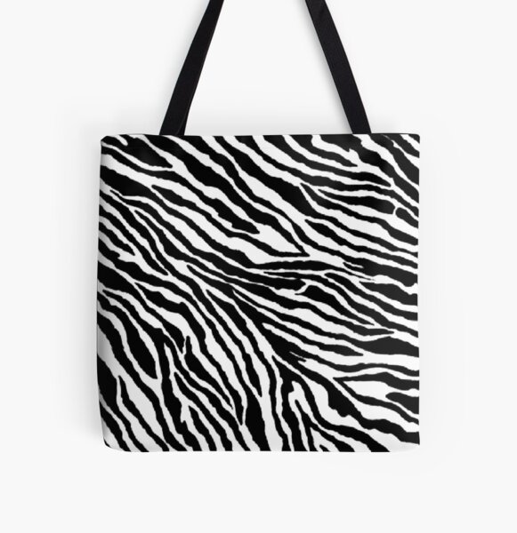 Zebra Print Plastic Shopping Bags - Large