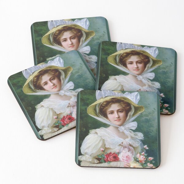 Item preview, Elegant Lady With A Bouquet of Roses by Emile Vernon designed and sold by Xzendor7 Digital Art Creations.