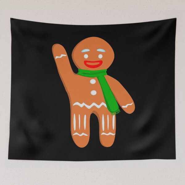 Item preview, Gingerbread Man in Green Scarf - Funny Vintage Christmas Gingerbread Gift designed and sold by r-silver.