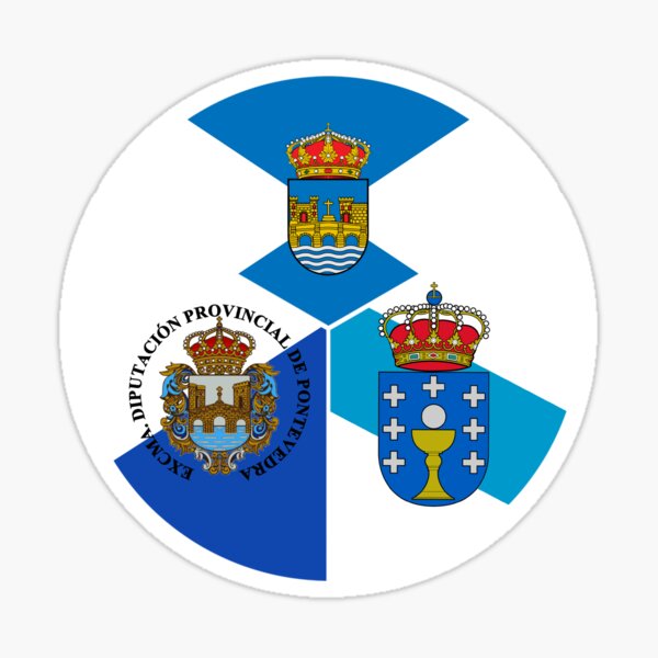 Pontevedra, Provincia de Pontevedra, Galicia Banderas Pegatina