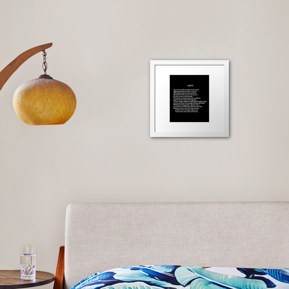 Shakespeare Sonnet 116 True Love Poem (Let me not to the marriage of true minds / Admit impediments) Framed Art Print