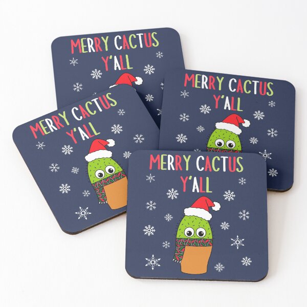 Artikelvorschau, Merry Cactus Y'all - Cute Cactus With Christmas Scarf entworfen und verkauft von DreamCactus.