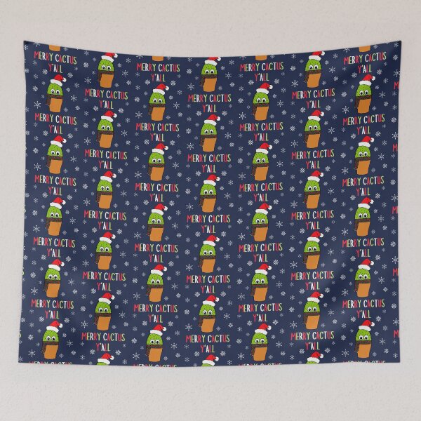 Artikelvorschau, Merry Cactus Y'all - Cute Cactus With Christmas Scarf entworfen und verkauft von DreamCactus.