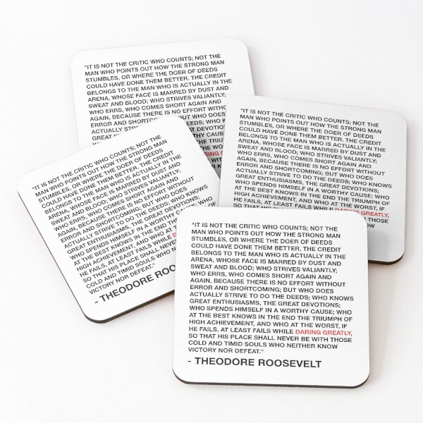 Item preview, Daring Greatly - Theodore Roosevelt Quote - Black designed and sold by MOREDANKMEMES.