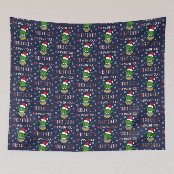 Item preview, We Wish You A Merry Cactus - Cactus With A Santa Hat In A Bowl designed and sold by DreamCactus.