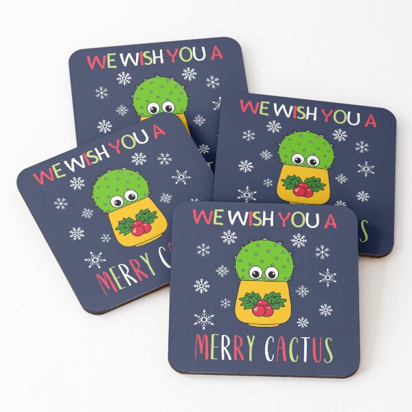 Item preview, We Wish You A Merry Cactus - Cute Cactus In Christmas Holly Pot designed and sold by DreamCactus.
