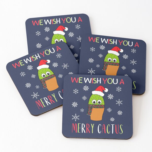 Item preview, We Wish You A Merry Cactus - Cute Cactus With Christmas Scarf designed and sold by DreamCactus.
