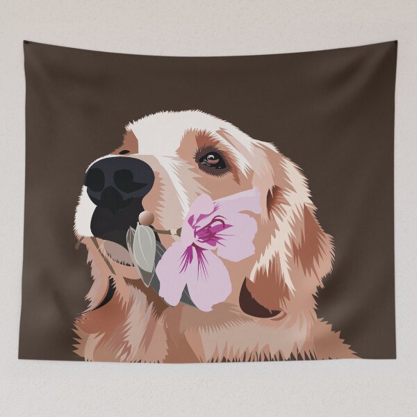 Item preview, Golden Retriever With Flower designed and sold by KCPetPortraits.