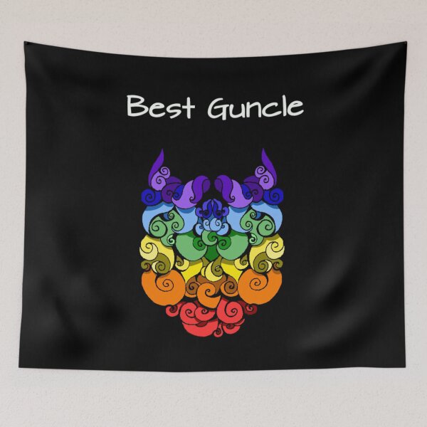 Item preview, Best guncle, gay uncle rainbow pride beard designed and sold by Optimisticink.