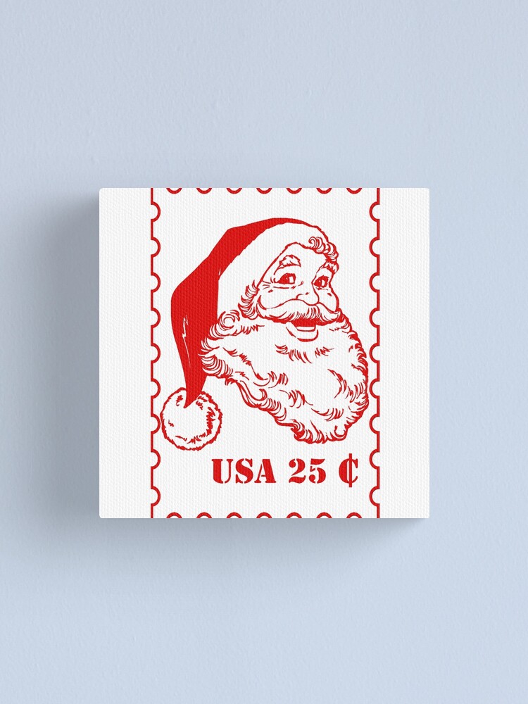 santa postal stamp white