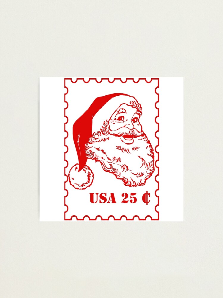 santa postal stamp white Photographic Print by GSunrise