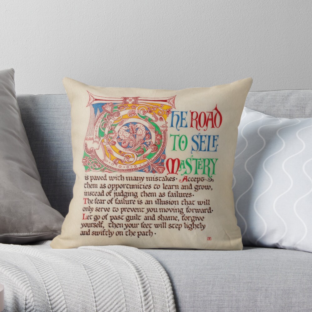 Medieval Illumination - The road to self mastery Throw Pillow