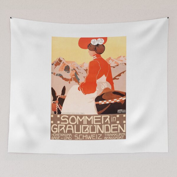Item preview, 1905 SWITZERLAND Summer In Grisons Travel Poster designed and sold by retrographics.