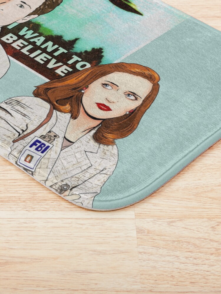 Alternate view of The X files the truth is out there I want to believe by Mimie ( more 70 designs XFiles in my shop) Bath Mat