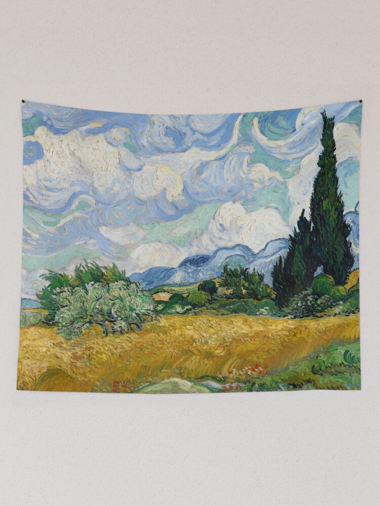 Wheat Field with Cypresses - Vincent van Gogh Tapestry for Sale by  maryedenoa