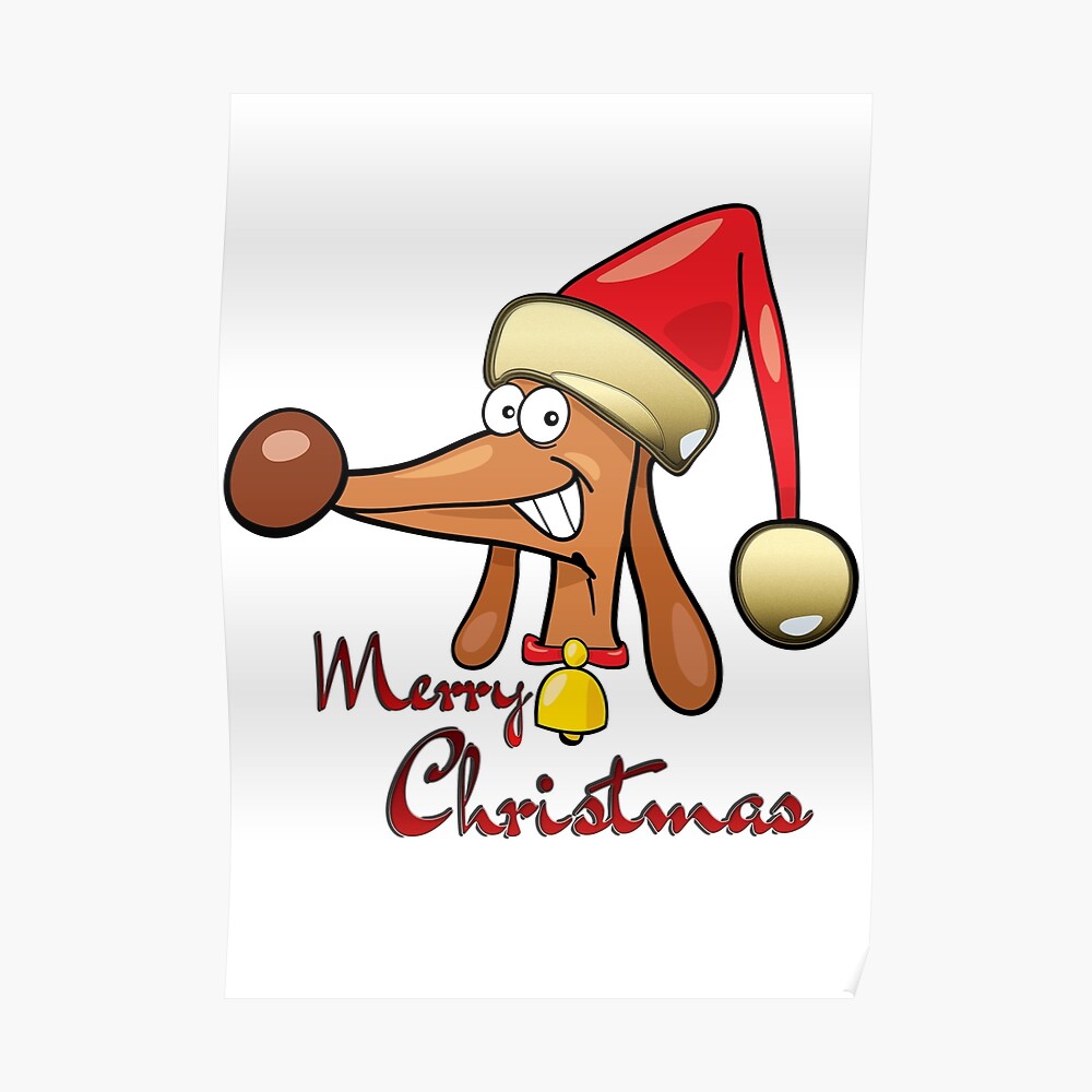 Happy Christmas Dog Cartoon - Creative Design Of Happy Christmas Pet