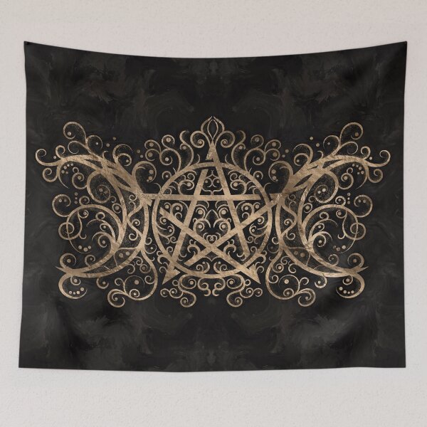 Item preview, Triple Moon - Triple Goddess Pentagram Ornament designed and sold by k9printart.