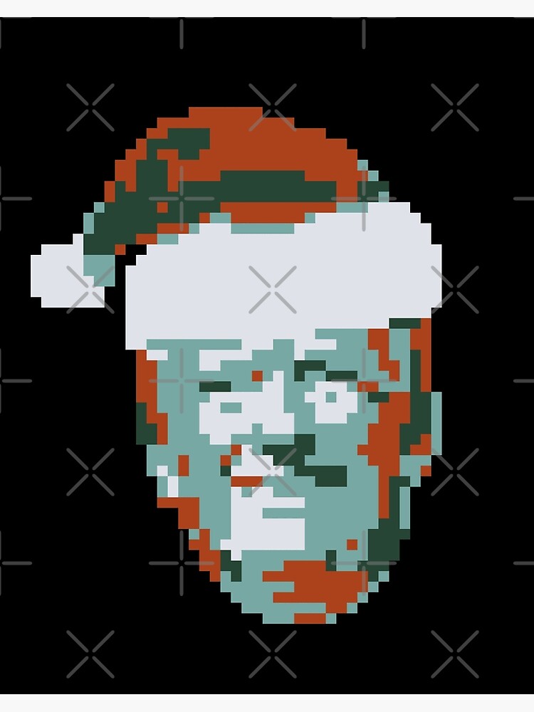 Donald Trump Santa Hat Pixel Art Funny Christmas Art Board Print By Okpinspets Redbubble