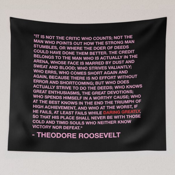 Item preview, Daring Greatly - Theodore Roosevelt Quote - Pink designed and sold by MOREDANKMEMES.