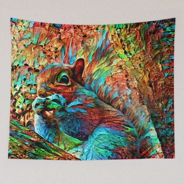 Item preview, Rainbow Squirrel Abstraction designed and sold by Alyxandre.