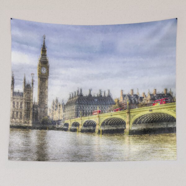 Item preview, Westminster Bridge and London Buses Art designed and sold by Londonimages.
