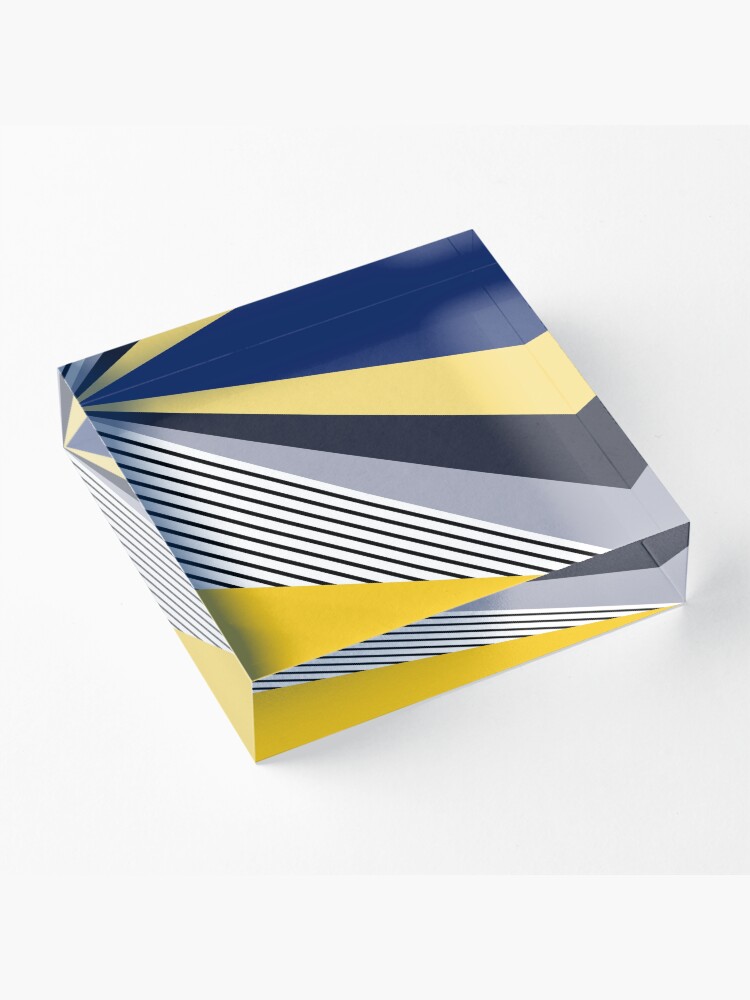 Alternate view of Colorful triangles design Acrylic Block