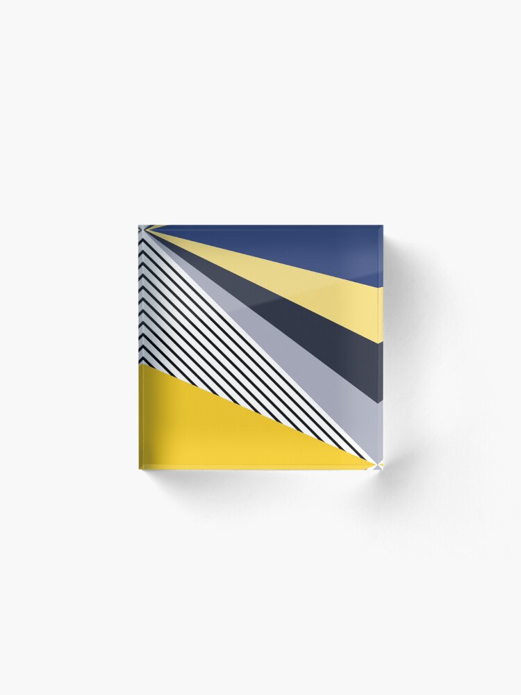Alternate view of Colorful triangles design Acrylic Block