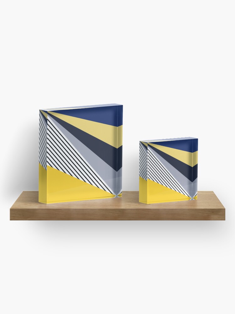 Alternate view of Colorful triangles design Acrylic Block